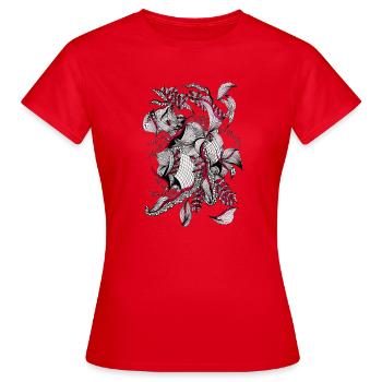 Ornement réticulé rouge - T-shirt Femme - rouge - Devant - AI Model Female 172 dark (172cm)