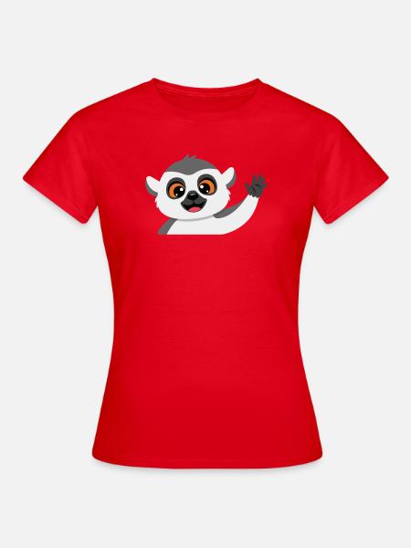 Winkender Lemur Freund - Frauen T-Shirt - Rot