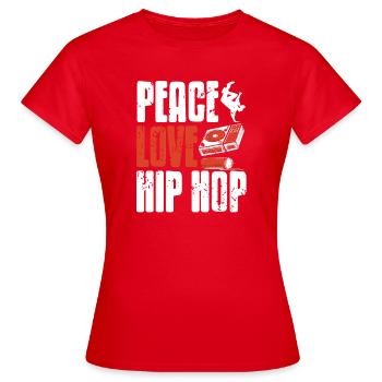 Peace Unity Beat Movement Graffiti DJ Bboy Flow - Frauen T-Shirt - Rot - Vorne - AI Model Female 172 dark (172cm)