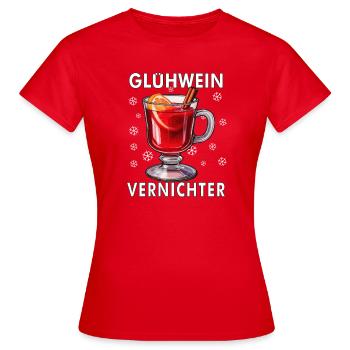DESTRUCTEUR DE VIN CHAUD - T-shirt Femme - rouge - Devant - AI Model Female 172 dark (172cm)
