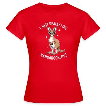 Kangaroo Spruch Kangaroo Lustige Kangaroo Geschenk - Frauen T-Shirt - Rot - Vorne - AI Model Female 172 dark (172cm)