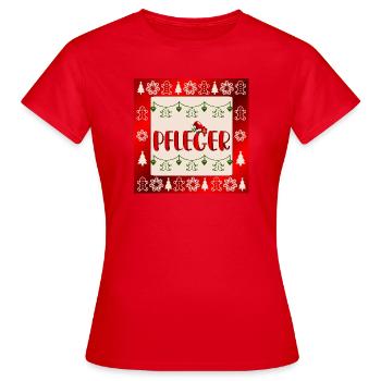 Pflege Pflegefachkräfte Weihnachten Pfleger - Frauen T-Shirt - Rot - Vorne - AI Model Female 172 dark (172cm)