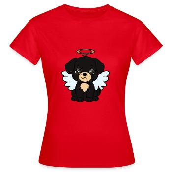 Chien - T-shirt Femme - rouge - Devant - AI Model Female 172 dark (172cm)