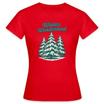 Pays des merveilles hivernales - T-shirt Femme - rouge - Devant - AI Model Female 172 dark (172cm)