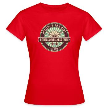 Fitness Wellness Tribe - Frauen T-Shirt - Rot - Vorne - AI Model Female 172 dark (172cm)
