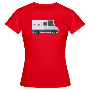 Fourgon de police - T-shirt Femme - rouge - Devant - AI Model Female 172 dark (172cm)