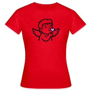 Süßer Amor Engel | Liebe & Valentinstag - Frauen T-Shirt - Rot - Vorne - AI Model Female 172 dark (172cm)