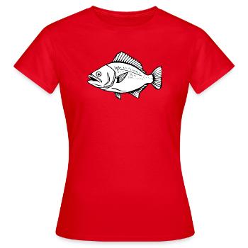 Fish Angler T-shirt Cadeau Angler - T-shirt Femme - rouge - Devant - AI Model Female 172 dark (172cm)