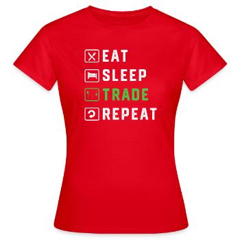 Geld Finanzen Aktien Trading Bitcoin Kapital - Frauen T-Shirt - Rot - Vorne - AI Model Female 172 dark (172cm)