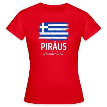 Pirée - T-shirt Femme - rouge - Devant - AI Model Female 172 dark (172cm)