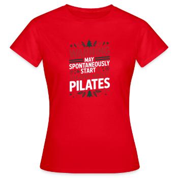 Noël Pilates drôle - T-shirt Femme - rouge - Devant - AI Model Female 172 dark (172cm)