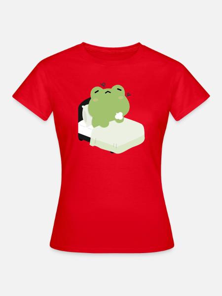 Tired Frog Schlafenszeit - Frauen T-Shirt - Rot