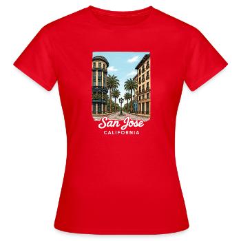 San Jose Kalifornien - Frauen T-Shirt - Rot - Vorne - AI Model Female 172 dark (172cm)