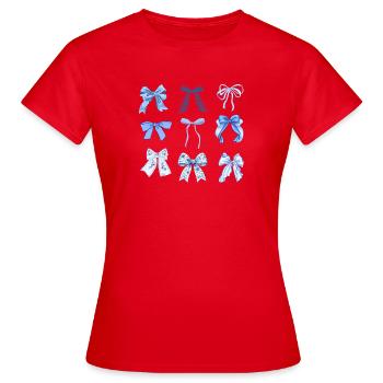 Blaue Knoten - Frauen T-Shirt - Rot - Vorne - AI Model Female 172 dark (172cm)