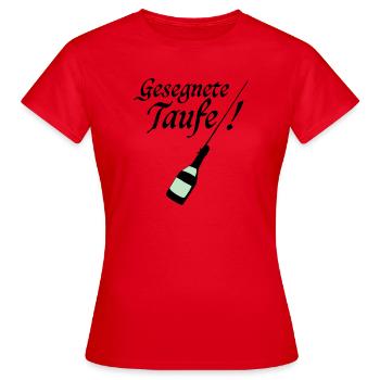 Taufe - Frauen T-Shirt - Rot - Vorne - AI Model Female 172 dark (172cm)