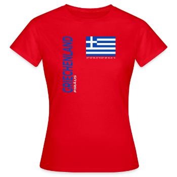Pirée - T-shirt Femme - rouge - Devant - AI Model Female 172 dark (172cm)
