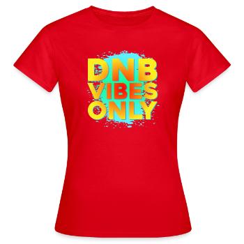 Drum n Bass Shirt Sommer DNB Colorful Vibes - Frauen T-Shirt - Rot - Vorne - AI Model Female 172 dark (172cm)