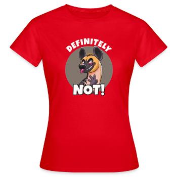 Définitivement pas de caricature de hyène - T-shirt Femme - rouge - Devant - AI Model Female 172 dark (172cm)
