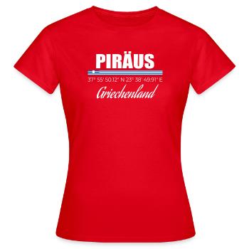 Pirée - T-shirt Femme - rouge - Devant - AI Model Female 172 dark (172cm)