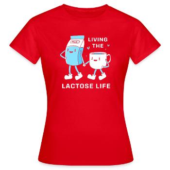 Milk Lactose Flatulence - Women's T-Shirt - red - Front - AI Model Female 172 dark (172cm)