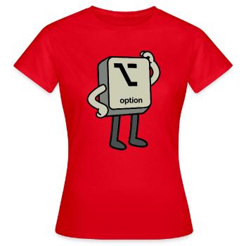 Option button - Women's T-Shirt - red - Front - AI Model Female 172 dark (172cm)