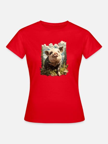 Schweine Schwein - Frauen T-Shirt - Rot
