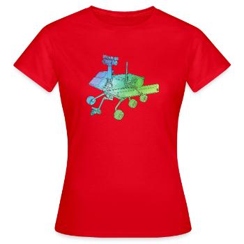 Aventure spatiale sur le rover martienne sur la planète rouge - T-shirt Femme - rouge - Devant - AI Model Female 172 dark (172cm)