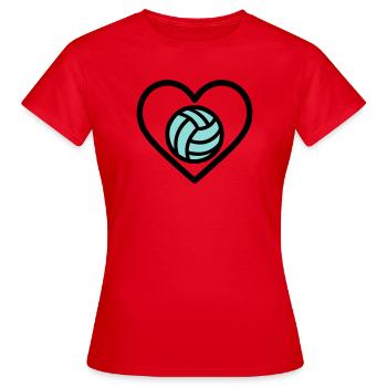 Heart Volleyball – Team Sport Lover - Women's T-Shirt - red - Front - AI Model Female 172 dark (172cm)