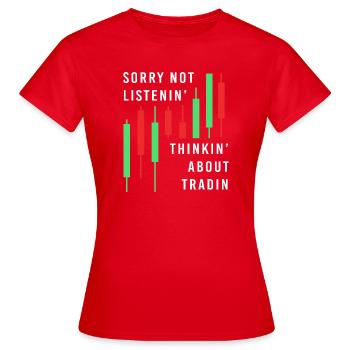 Geld Finanzen Aktien Trading Bitcoin Kapital - Frauen T-Shirt - Rot - Vorne - AI Model Female 172 dark (172cm)