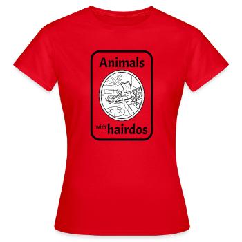 Krokodil mit Frisur - Frauen T-Shirt - Rot - Vorne - AI Model Female 172 dark (172cm)