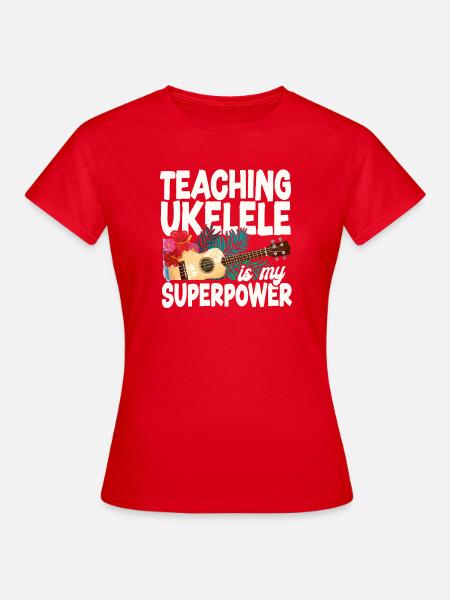 Hawaiian Ukulele Uke Teaching - Frauen T-Shirt - Rot