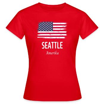 Seattle - Frauen T-Shirt - Rot - Vorne - AI Model Female 172 dark (172cm)