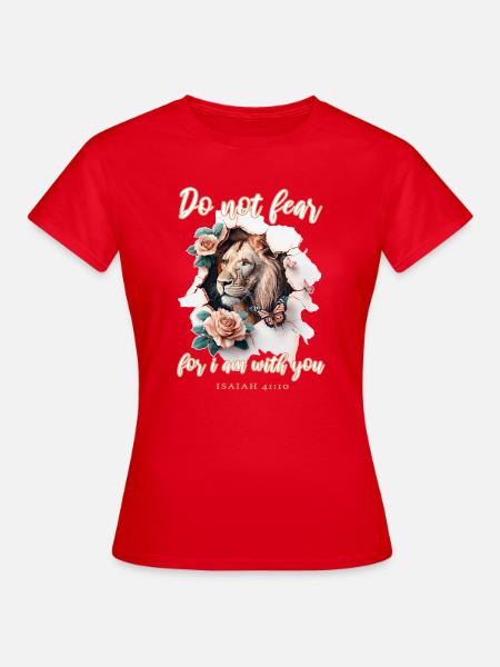 Löwe Bibelvers - Frauen T-Shirt - Rot