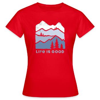 Berglandschaft Lebensfreude - Frauen T-Shirt - Rot - Vorne - AI Model Female 172 dark (172cm)