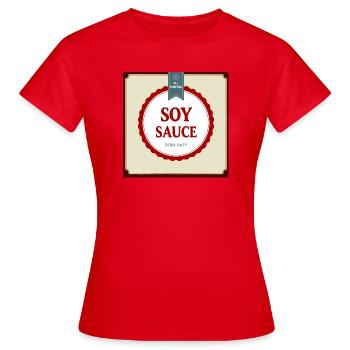 Sauce soja – Costume drôle d’Halloween - T-shirt Femme - rouge - Devant - AI Model Female 172 dark (172cm)