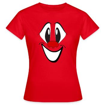Lachendes Cartoon Gesicht mit roter Nase - Frauen T-Shirt - Rot - Vorne - AI Model Female 172 dark (172cm)