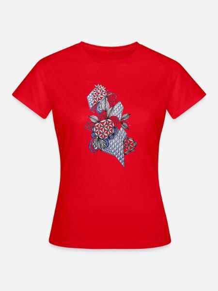 Diamantblüten Ornament - Frauen T-Shirt - Rot