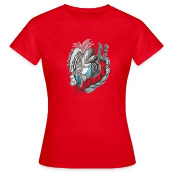 Accent bleu d’art organique - T-shirt Femme - rouge - Devant - AI Model Female 172 dark (172cm)