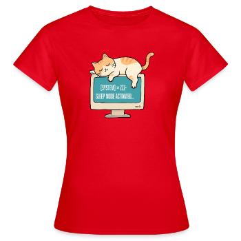 Geek-Chat im System-Standby - Frauen T-Shirt - Rot - Vorne - AI Model Female 172 dark (172cm)