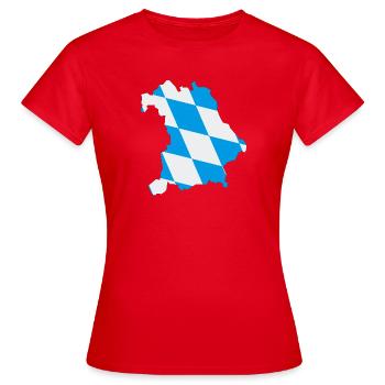 Bundesland Bayern - Frauen T-Shirt - Rot - Vorne - AI Model Female 172 dark (172cm)