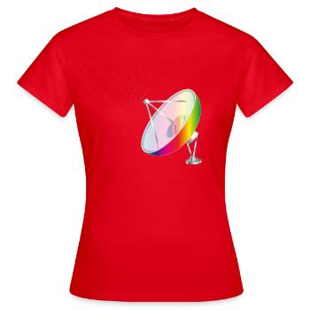 Antenne parabole colorée dans un style futuriste - T-shirt Femme - rouge - Devant - AI Model Female 172 dark (172cm)