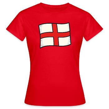 England Fahne - Frauen T-Shirt - Rot - Vorne - AI Model Female 172 dark (172cm)