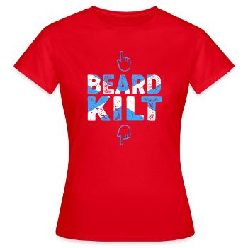 Schottenrock Schottland Ecosse Kilt - T-shirt Femme - rouge - Devant - AI Model Female 172 dark (172cm)
