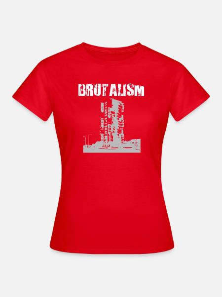 Brutalismus-Turm-Silhouette - Frauen T-Shirt - Rot
