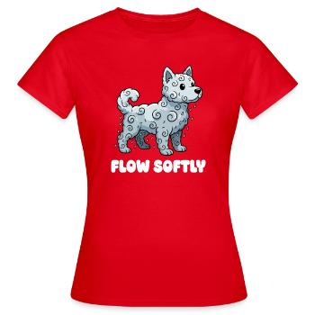 Wolkenhund Flow Sanft - Frauen T-Shirt - Rot - Vorne - AI Model Female 172 dark (172cm)