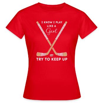 Para Eishockey Handicap - Frauen T-Shirt - Rot - Vorne - AI Model Female 172 dark (172cm)