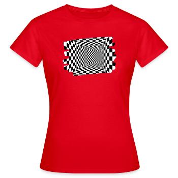 Tunnel Optical Tiles - Women's T-Shirt - red - Front - AI Model Female 172 dark (172cm)