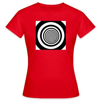 Spirale hypnotique noir et blanc - T-shirt Femme - rouge - Devant - AI Model Female 172 dark (172cm)