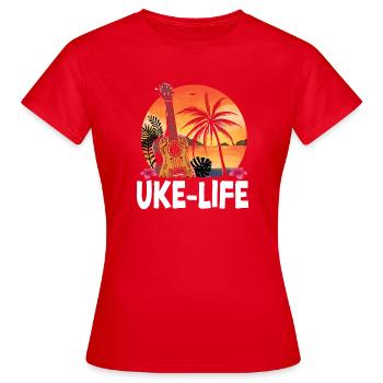 Hawaiian Ukulele Uke Uke Life - Women's T-Shirt - red - Front - AI Model Female 172 dark (172cm)