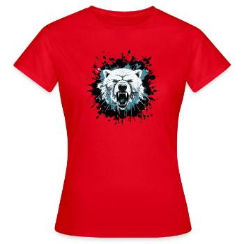 Eisbär im Splatter-Style - Frauen T-Shirt - Rot - Vorne - AI Model Female 172 dark (172cm)
